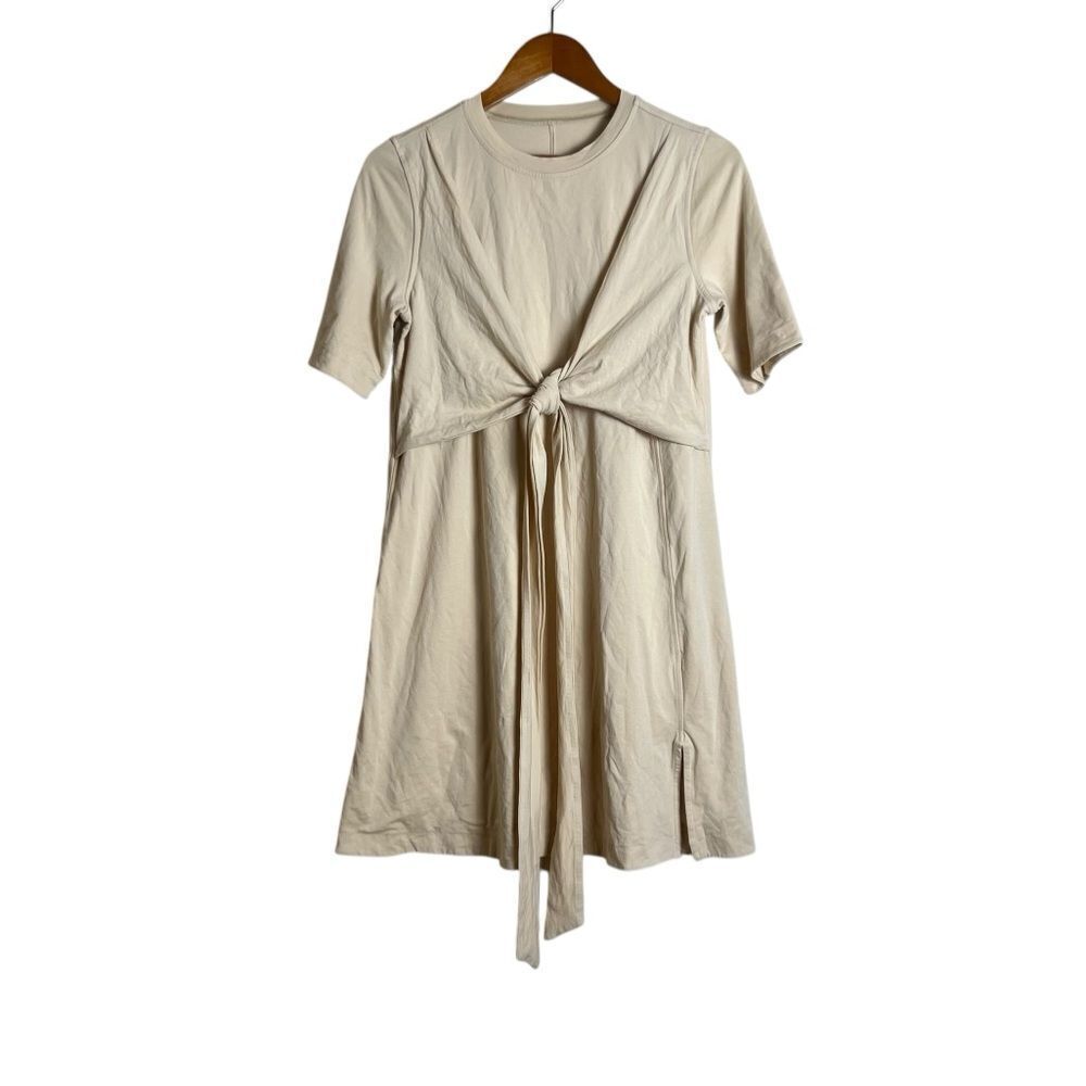 Lululemon Biege yellow shirt dress with tie detail